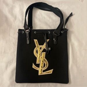 Yves Saint Laurent Black Tote with Gold Logo YSL NEW